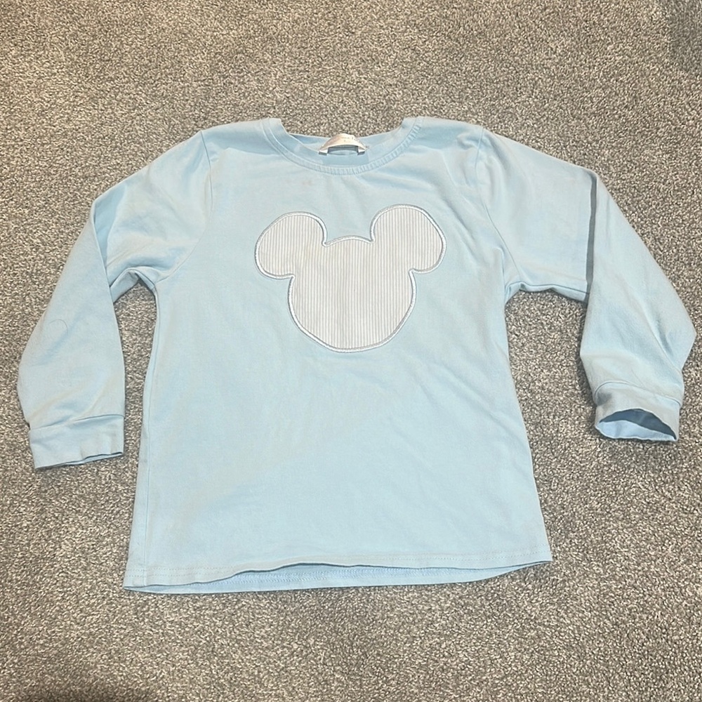 Cecil and Lou‎ seersucker Disney Mickey Mouse sky blue long sleeve boys size 6